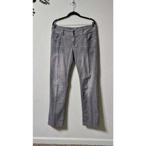 Cabi Jeans Womens 10 Lou Lou 332 Gray Mid Rise Straight Leg w Pockets